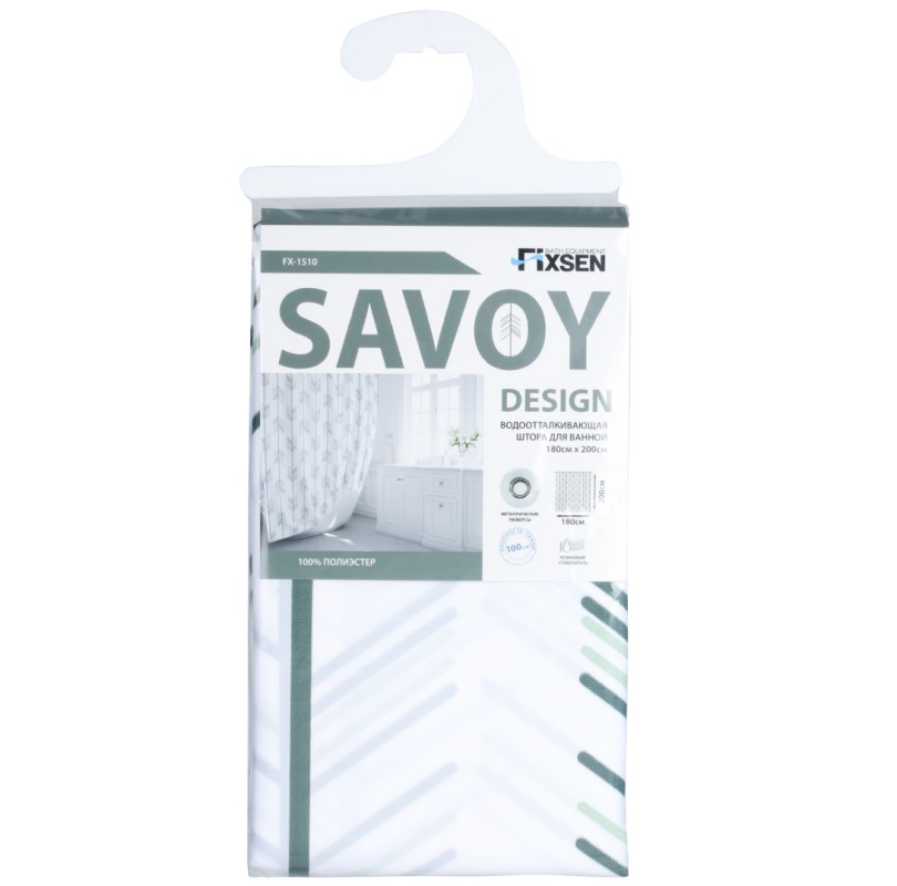 Занавеска для ванной FX-1510 SAVOY, 180х200, FIXSEN